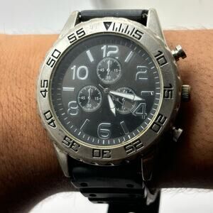 Silver & Black Merona Men's Watch